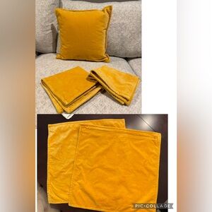 Pottery Barn Golden Velvet Pillow Covers